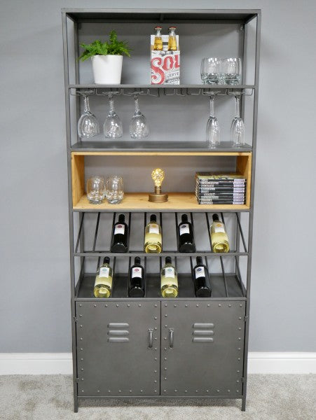 Retro Industrial Wine Cabinet