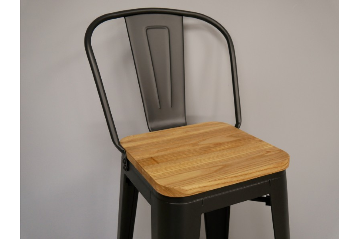 Bar Stool Metal with Wooden Top
