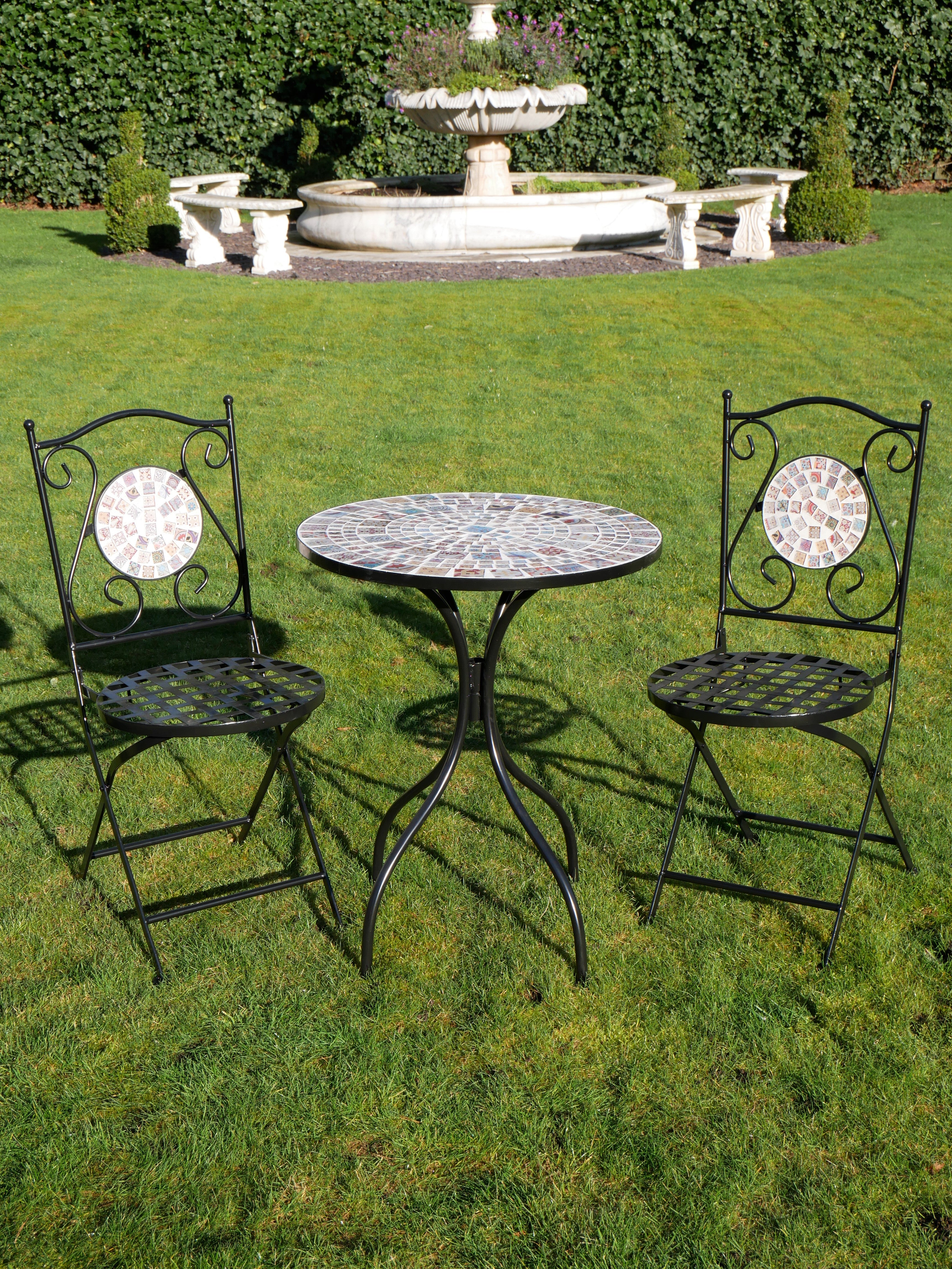 Wrought iron mosaic deals table