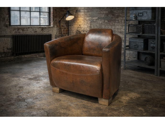 Leather Cigar Chair- Back In Stock
