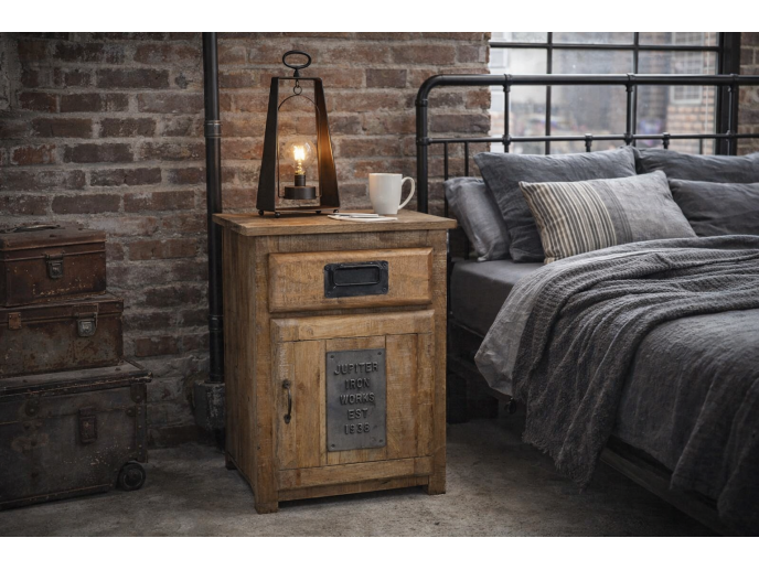 Industrial Bedside Cabinet - back In stock