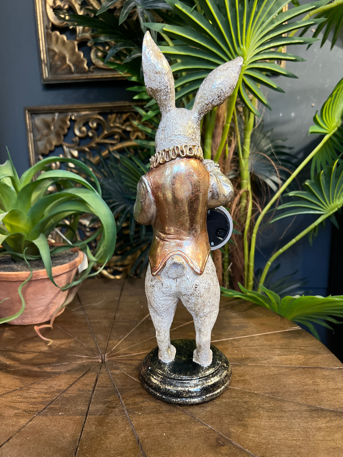 Standing White Rabbit Clock The White Rabbit Standing Clock Figure Gold – Tang & Co.