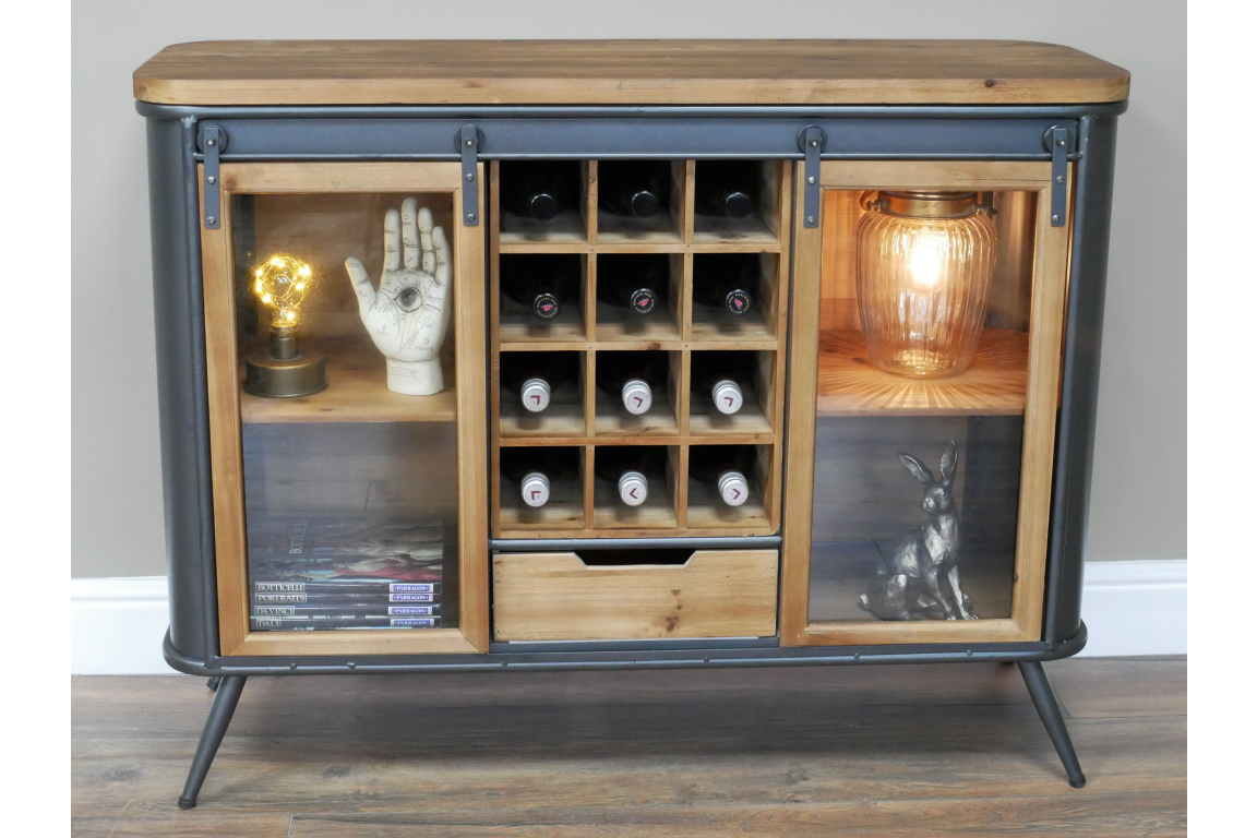 Wine Cabinet - Wood & Glass