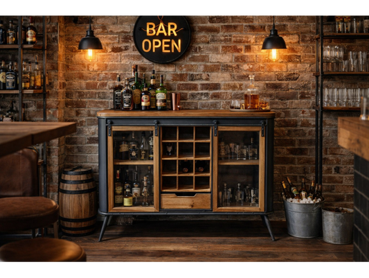 Wine Cabinet - Wood & Glass