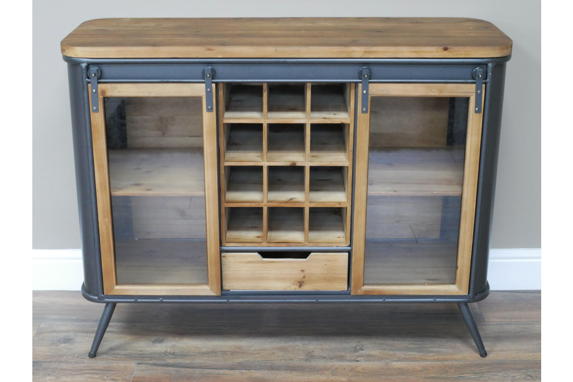 Wine Cabinet - Wood & Glass