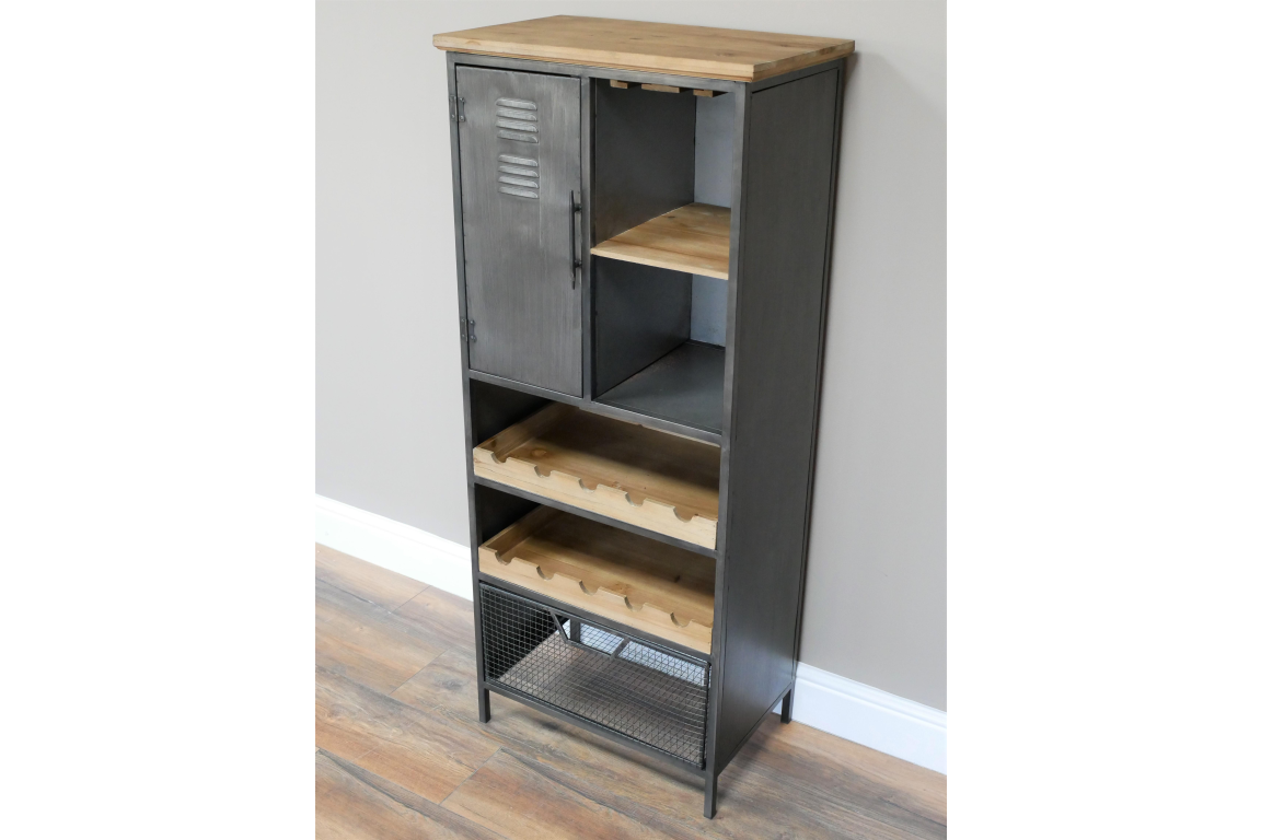 Rustic Metal Wine Cabinet
