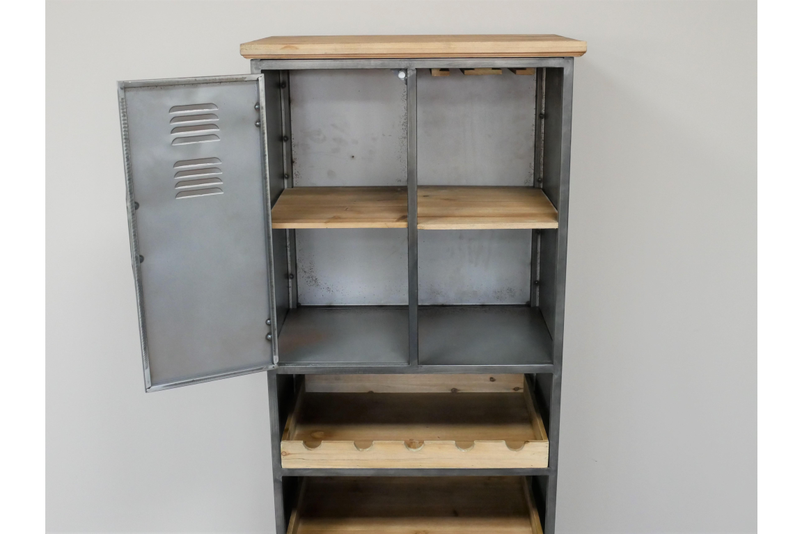 Rustic Metal Wine Cabinet