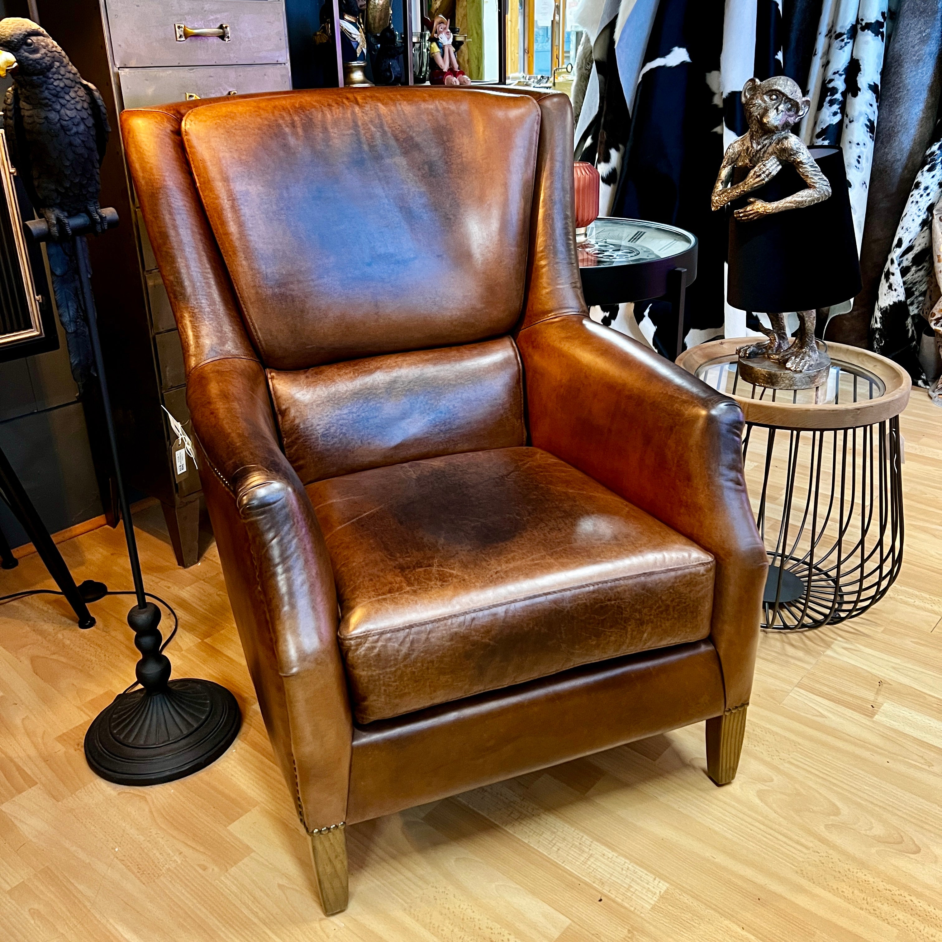 Comfy leather on sale reading chair