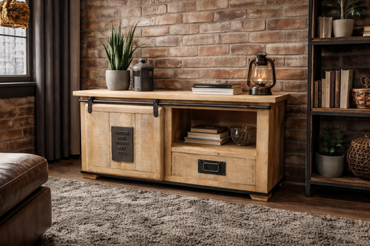 Industrial TV Cabinet Sliding Door