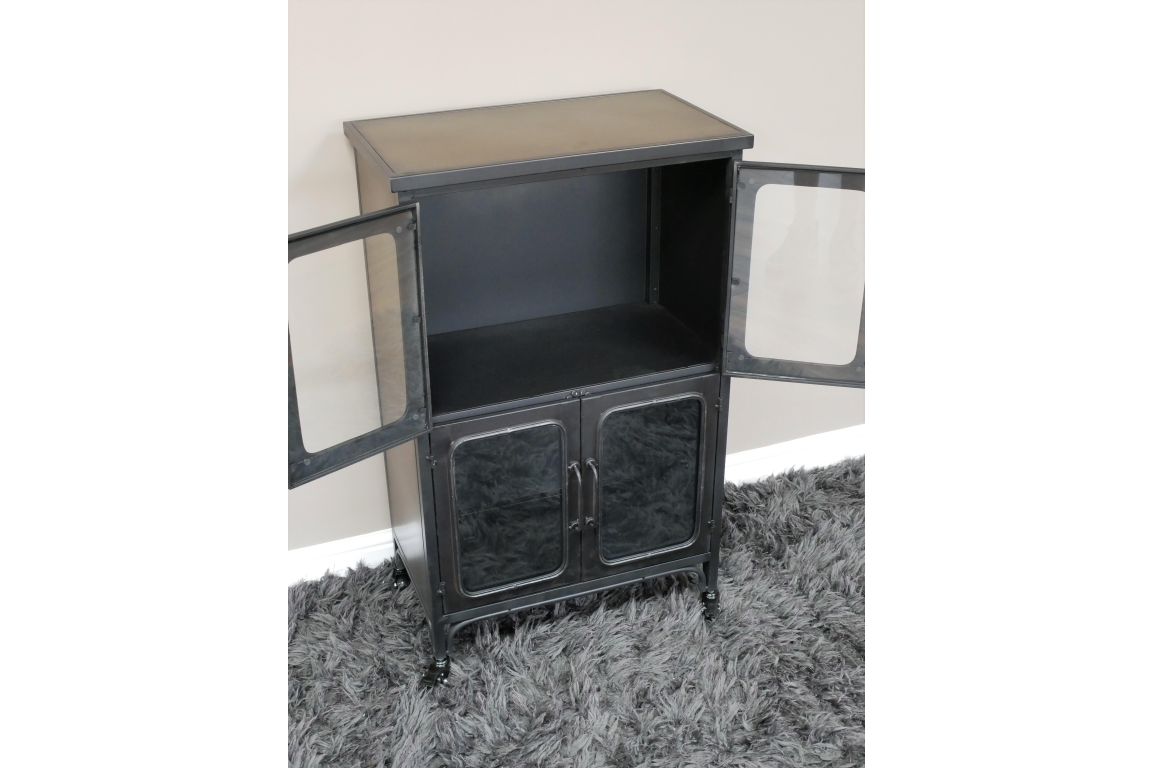 Industrial Cabinet with Glass Doors