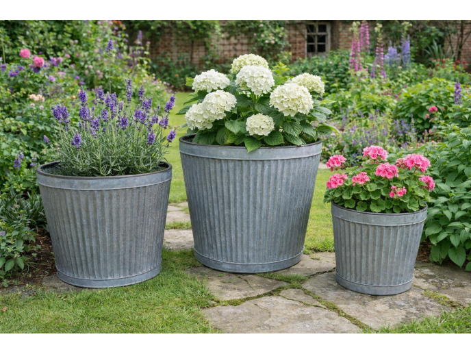 Planter Ribbed - Three Sizes