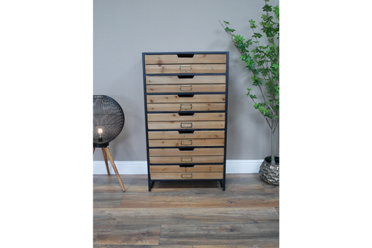 Multi Drawer Cabinet Wood & Metal