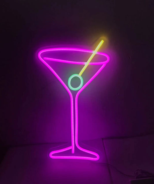 LED Neon Acrylic Light - Cocktail Glass