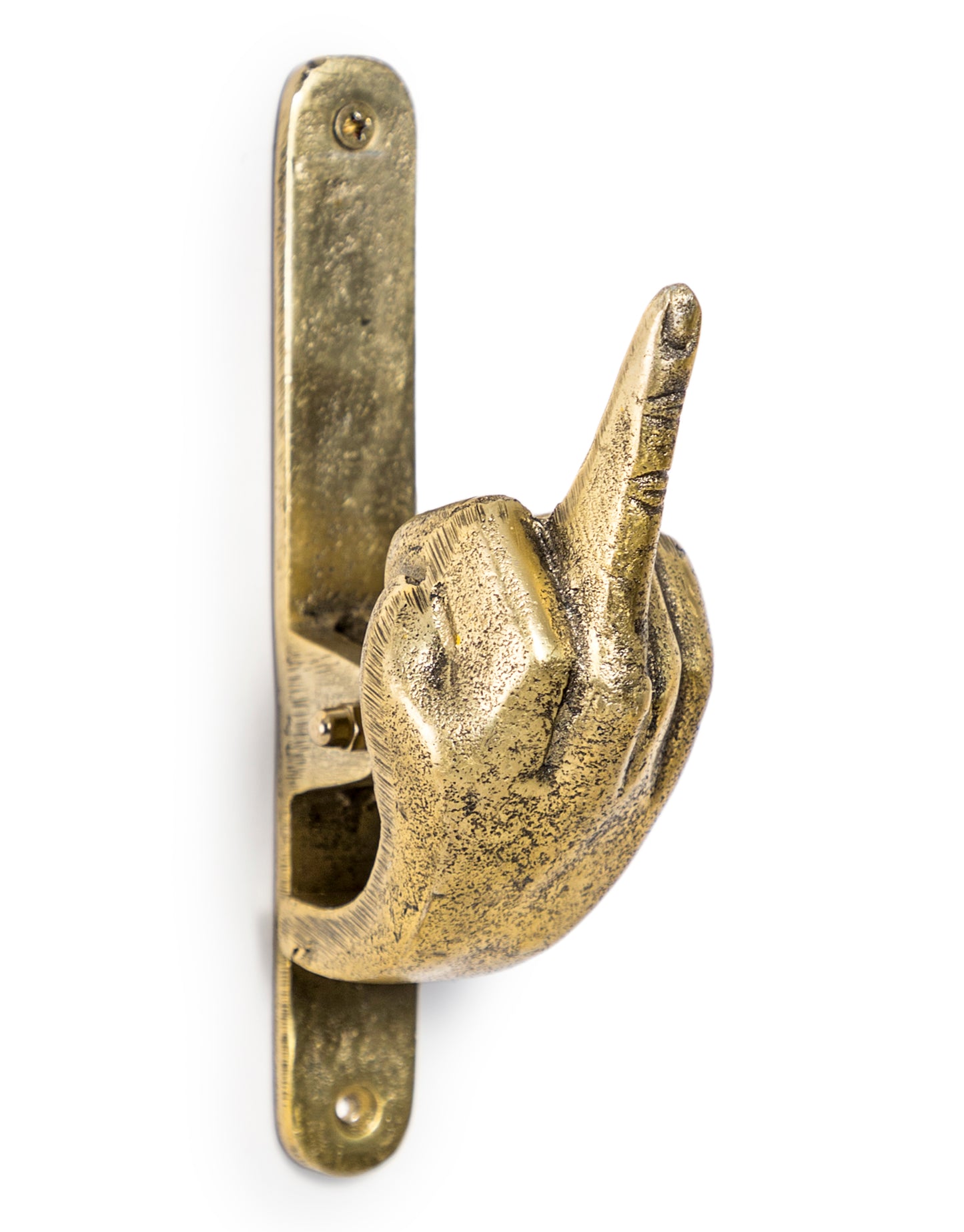 Antique Gold Middle Finger Hand Door Knocker