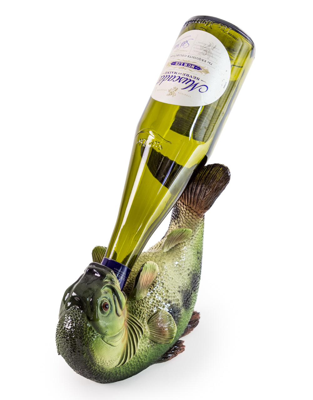"Drinks Like a Fish" Wine Bottle Holder Gold