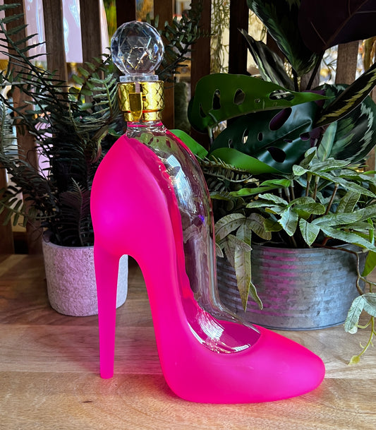 Pink Glass Shoe Decanter