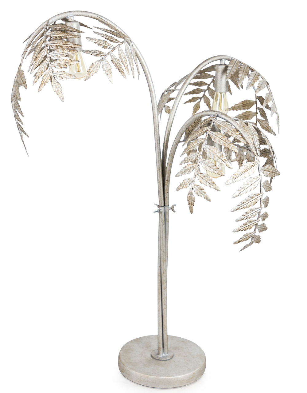 Antique Silver Palm Leaf Table Lamp