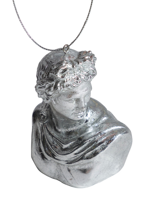 Silver Leaf Apollo Bust Hanging Decoration