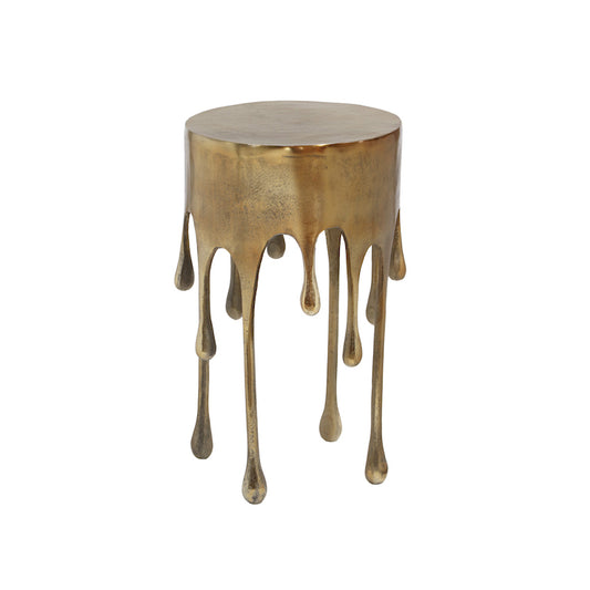 Drip Gold Round Aluminium Side Table