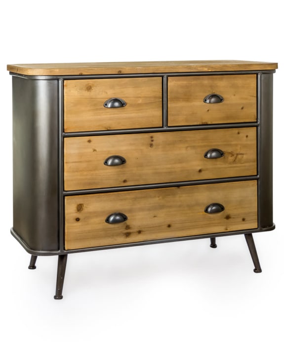 Shoreditch Metal and Wood Chest Of Drawers - Pre Order, Due back October