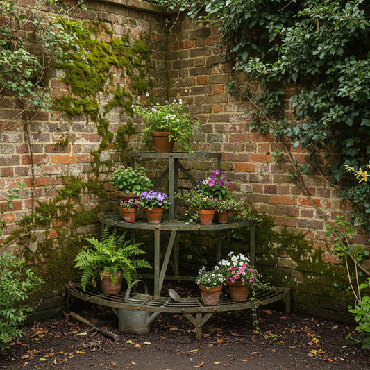 Semi Circular Three Tier Plant Stand