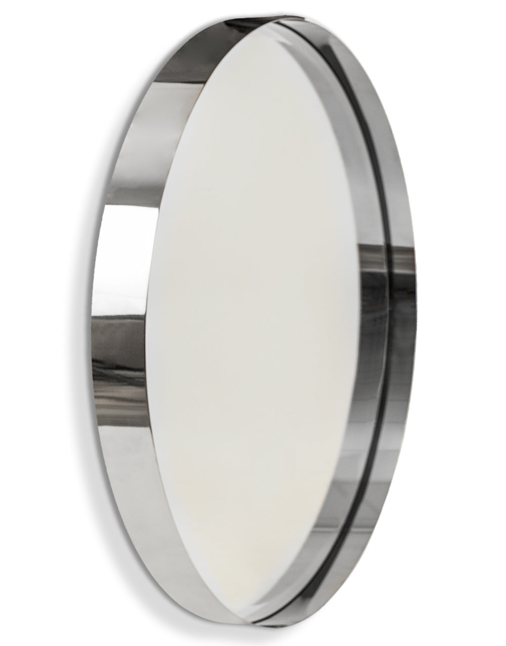 Medium Chromed Stainless Steel Round Holden Wall Mirror