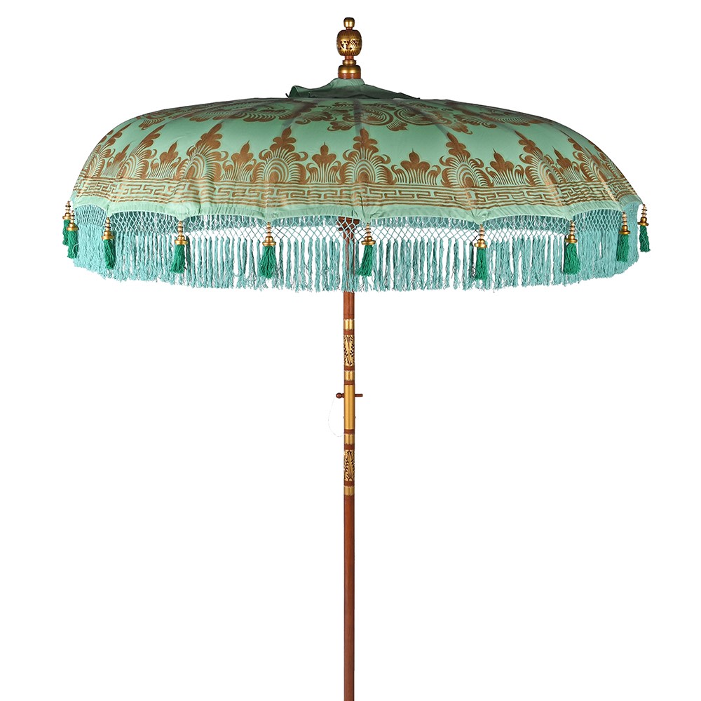 Bali Sun Parasol hand painted - Mint Green