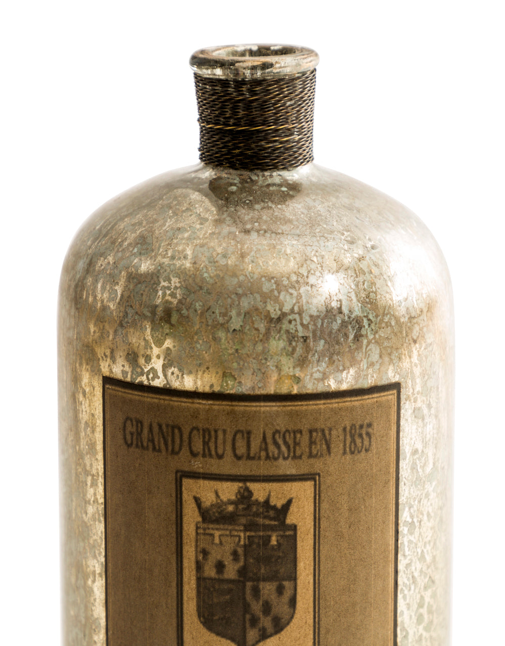 Extra Large Antique Silver Glass Bottle / Vase