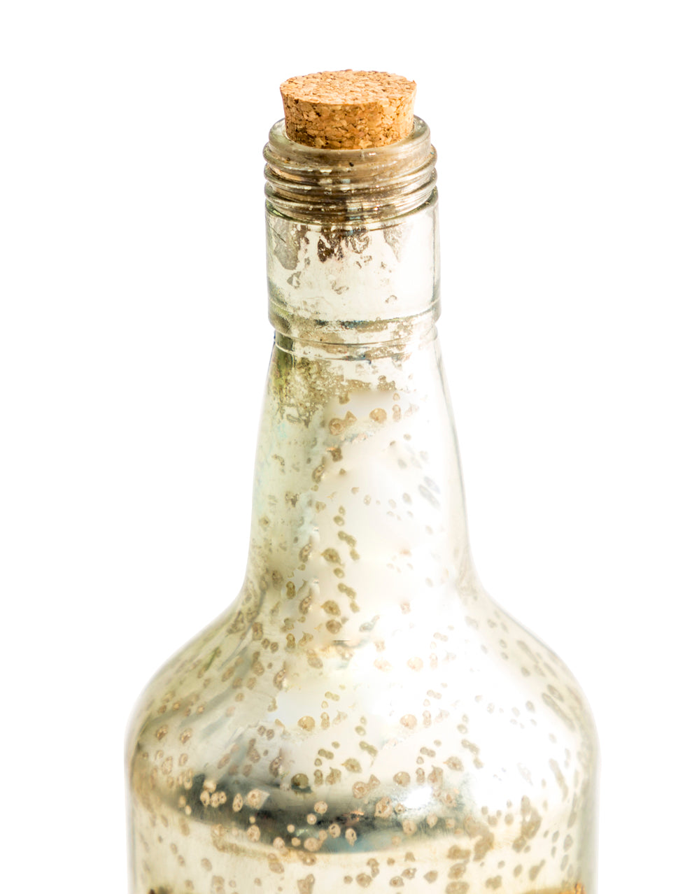 Rustic Antique Silver Glass "Poison" Bottle / Vase