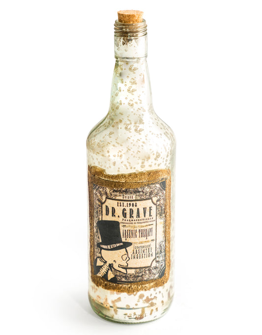 Rustic Antique Silver Glass "Poison" Bottle / Vase