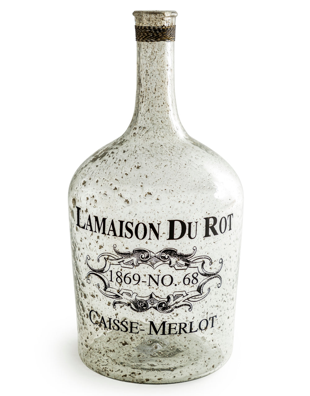 Extra Large Bubbled Glass "La Maison Du Rot" Bottle / Vase