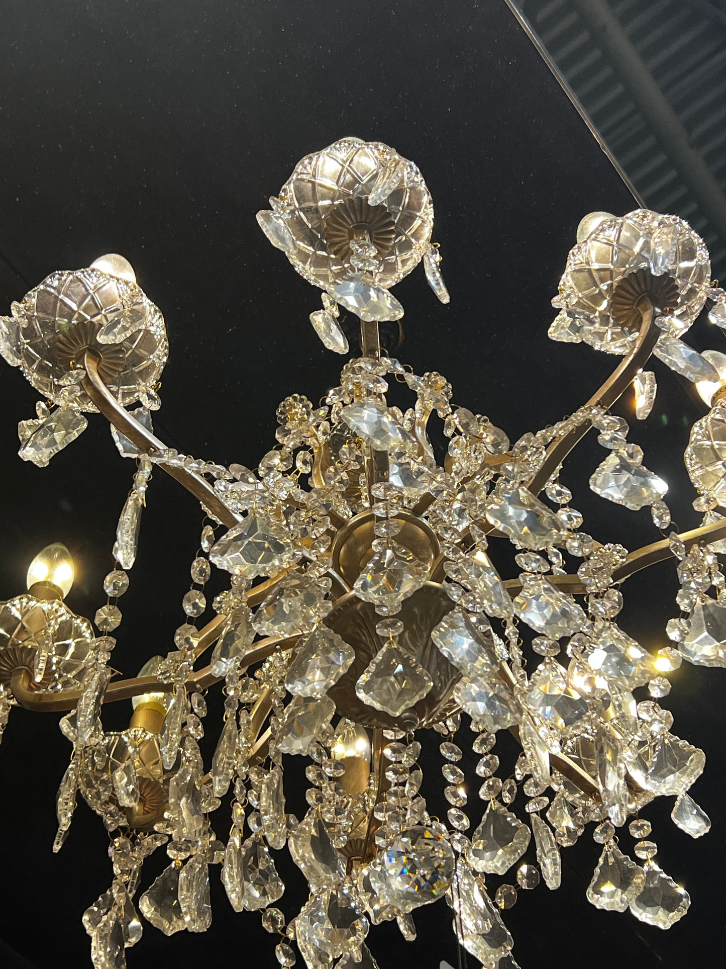 Gold 8 Branch Shallow Chandelier