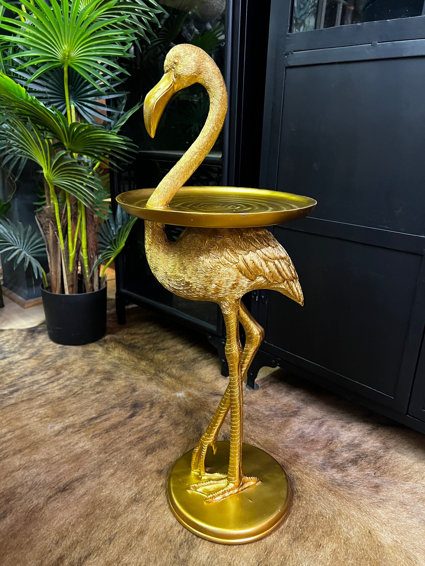 Gold Flamingo Side Table