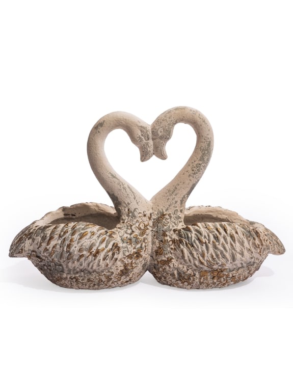 Swan Love Heart Planter