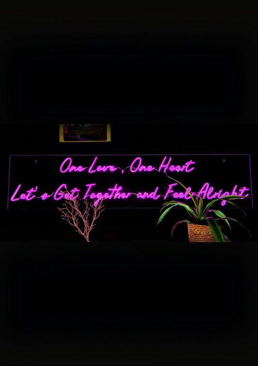 LED Neon Wall Sign- One Love One Heart