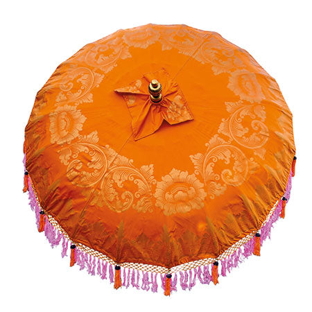 Bali Sun Parasol - Large Orange / Gold with orange or Pink Tassles