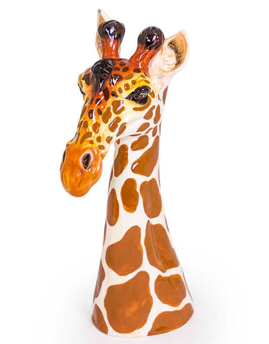 Hand Painted Ceramic Giraffe Head Vase