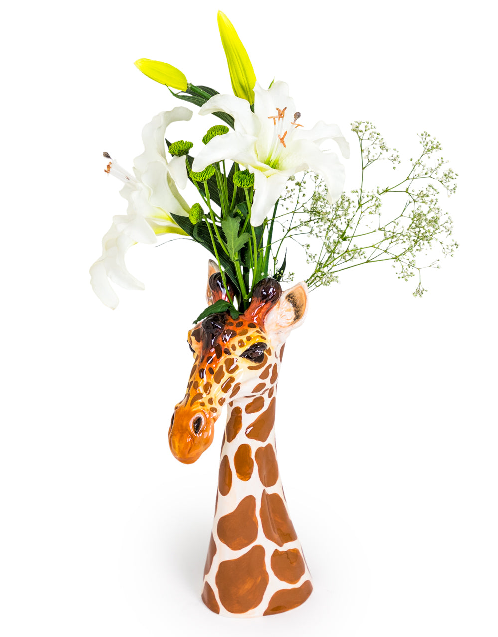 Hand Painted Ceramic Giraffe Head Vase
