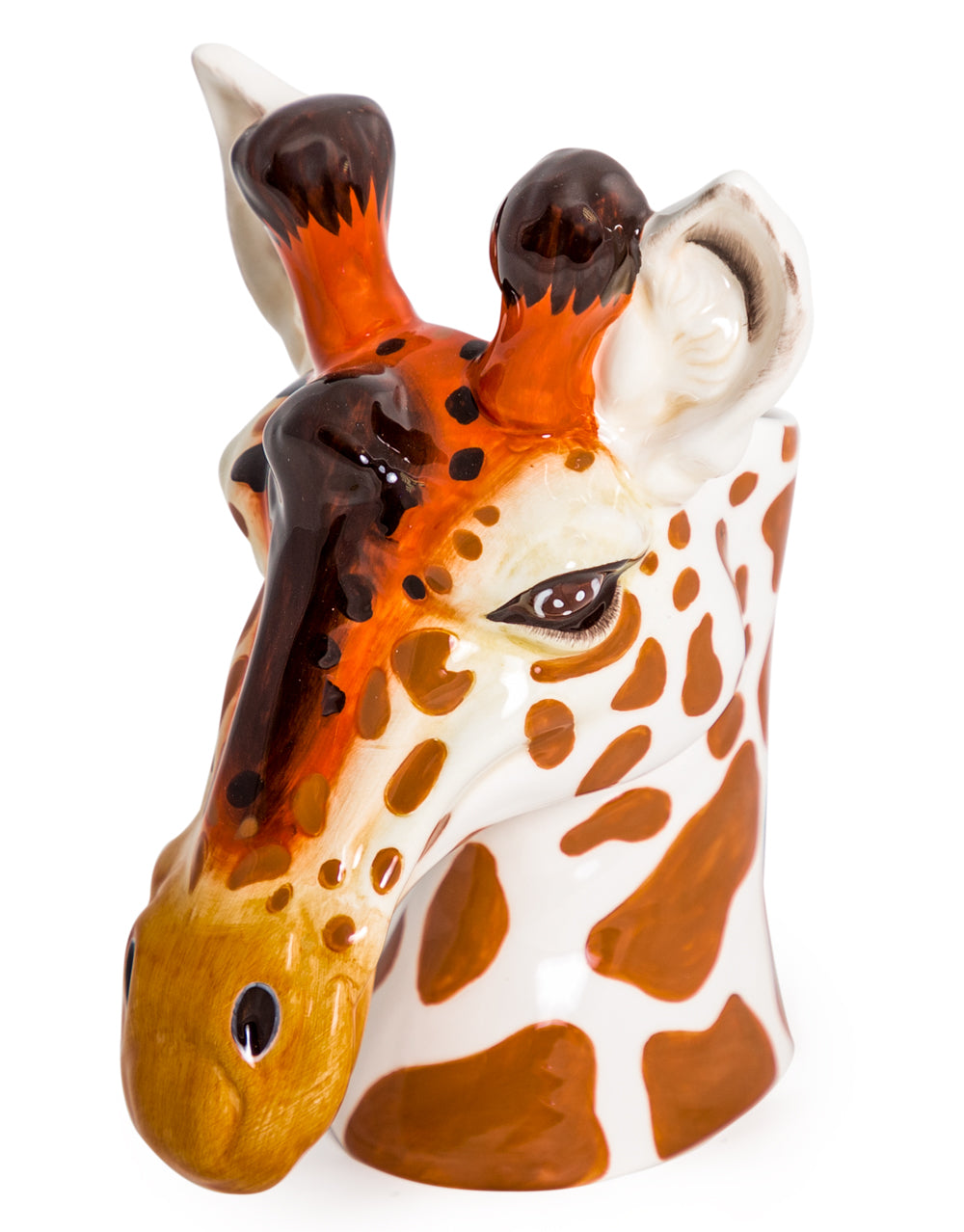 Hand Painted Ceramic Giraffe Head Storage Jar/Vase