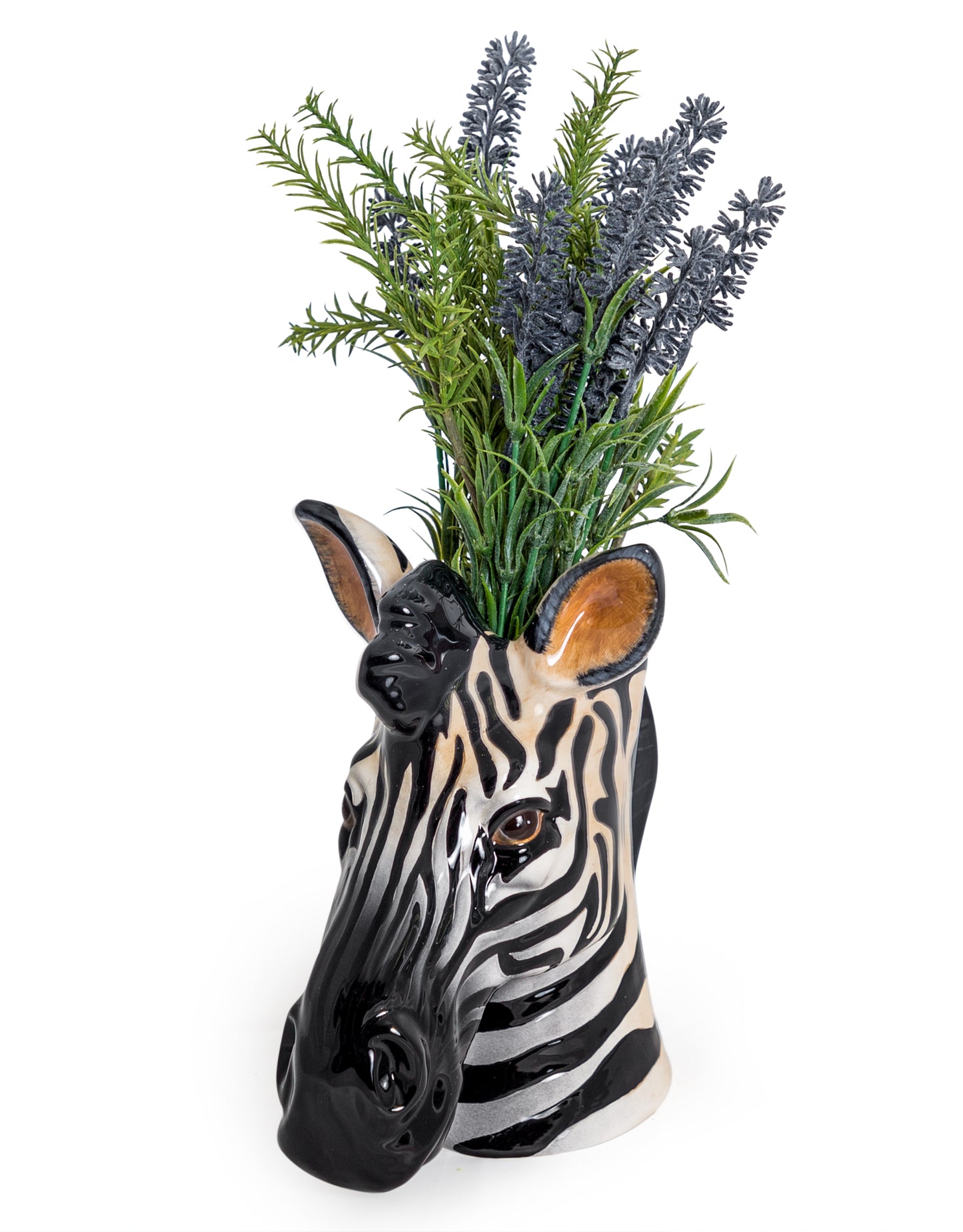 Hand Painted Ceramic Zebra Head Storage Jar/Vase