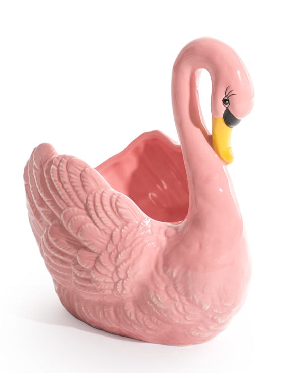 Pink Swan Ceramic Planter / Bowl