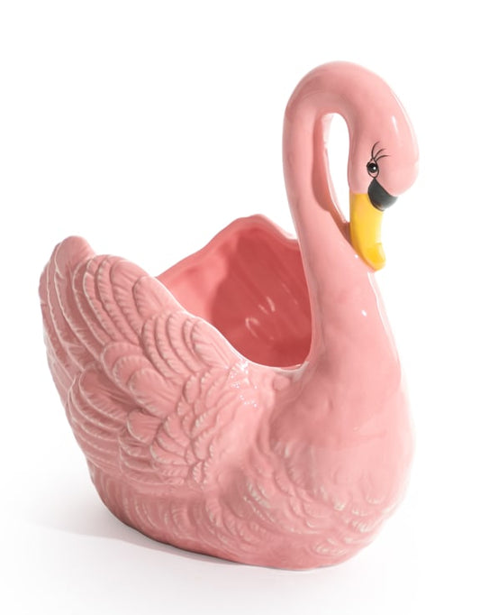 Pink Swan Ceramic Planter / Bowl