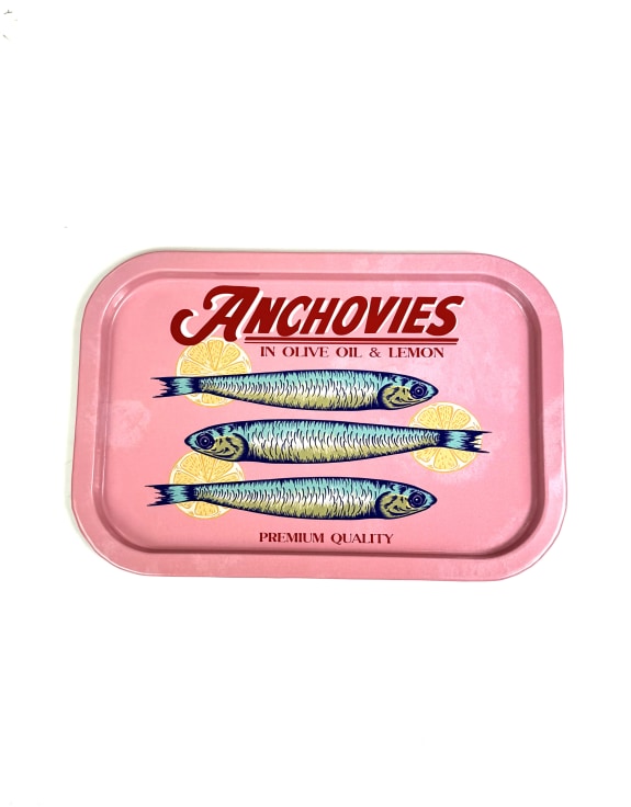 Retro Sardines Tin Serving Tray Pink