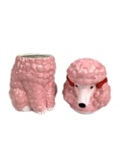 Pink Ceramic Poodle Jar