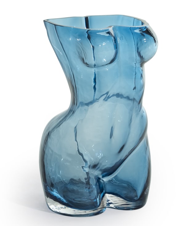 Blue Female Body Glass Vase