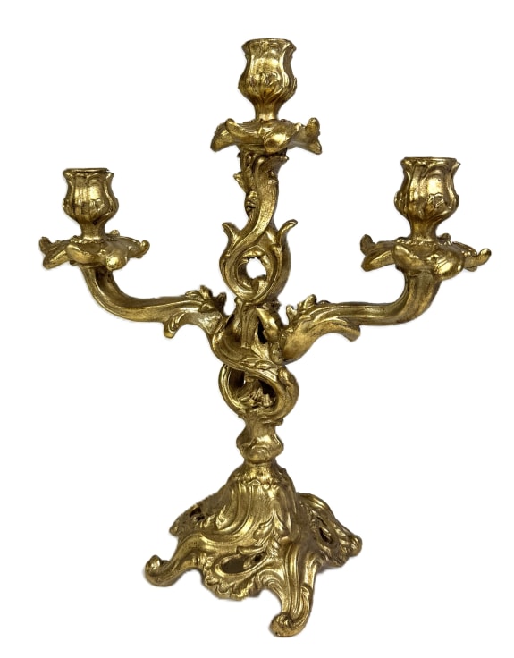 Gold Antiqued Finish Candelabra