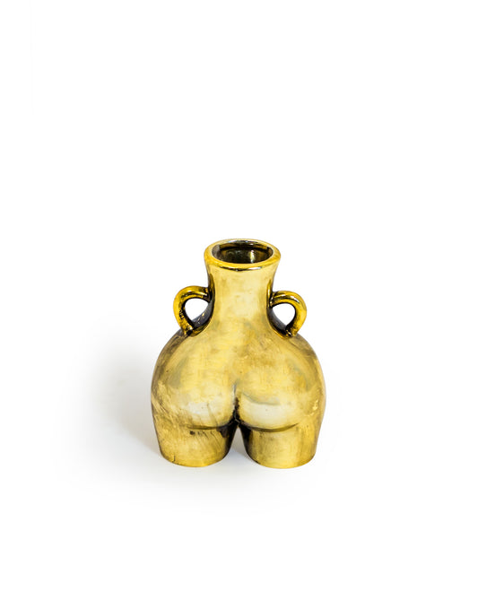 Antique Gold Small "Love Handles" Booty Vase