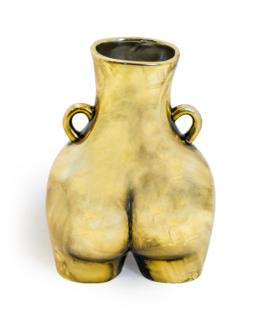 Antique Gold Large "Love Handles" Booty Vase