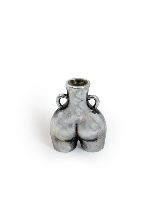 Antique Silver Small "Love Handles" Booty Vase