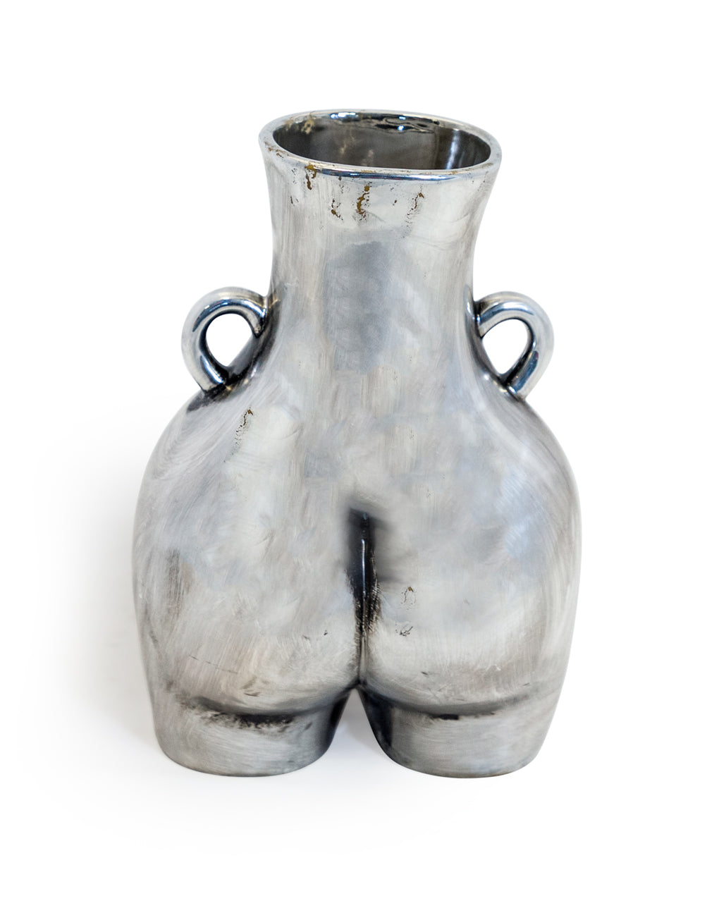 Antique Silver Large "Love Handles" Booty Vase
